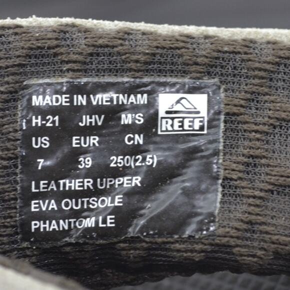 Reef Womens Sz 7 Leather Flip Flop Thong Sandals Tan Classic - Picture 2 of 14